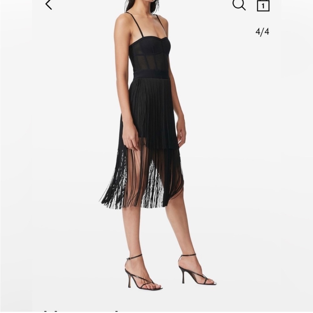 Women’s New Herve Leger x Forever 21 Transparent Black Bustier Fringe Bustier Ba